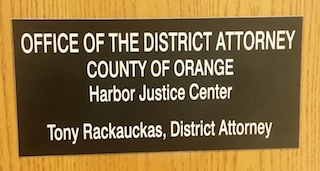 OC DA Office Sign Newport Beach Courthouse Harbor Division