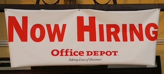 Now Hiring Sign Office Depot