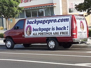 Backpage Dot Com Advertising Van, Van Nuys