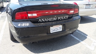 Anaheim Police Car Rear View